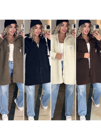 Чорне демісезонне Сорочка-пальто тепла щільний барашек Тедді,Туреччина,на ґудзиках Україна