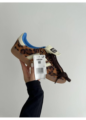 КРОССОВКИ ЖЕНСКИЕ ADIDAS SAMBA X WALLES BONNER LEOPARD АДИДАС САМБА No Brand белые демисезоны (367176557)