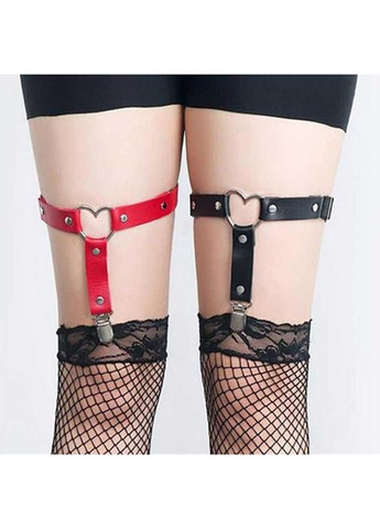 Гартер на 2 ноги с подвязками для чулок и сердечком 2 шт черного цвета для садо-мазо и ролевых игр M.M. (360603825)