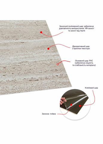 Самоклеющаяся LVT плитка 457*457*1.5mm (D) SW-00002461 Sticker Wall (318388766)