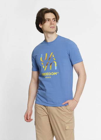 Голубая футболка мужская freedom голубая Arber T-SHIRT FF19