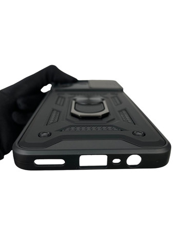 Чехол для Note 50 бронированный с кольцом-держателем со шторкой на реалми нот 50 чёрный rg1 Realme (366019727)