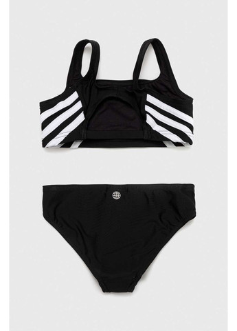 Чорний роздільний дитячий купальник роздільний adidas Performance 3S IB6001