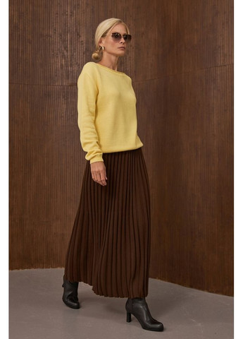 Желтый демисезонный лаконичный джемпер с горловиной челнок (2892) Triko Bakh