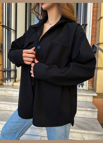 Черная классическая, вечерний, повседневный рубашка однотонная Украина с длинным рукавом