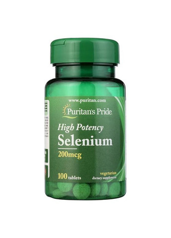 Селен Puritan's Pride Selenium 200 mcg 100 Tablets Puritans Pride (291848550)