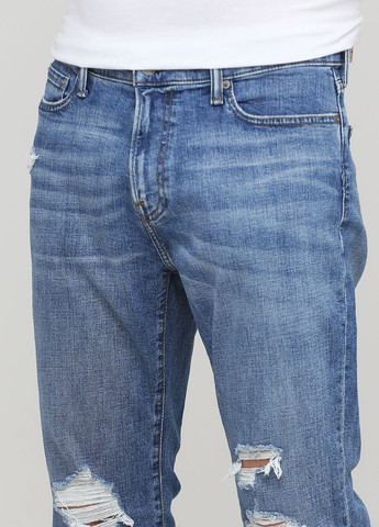 Светло-синие демисезонные джинсы stretch straight af8155m Abercrombie & Fitch