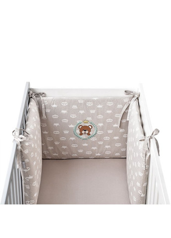 Бортик защитный в кроватку ТM 198х42 см хлопок корона беж (08-13737*002) PAPAELLA (313594494)