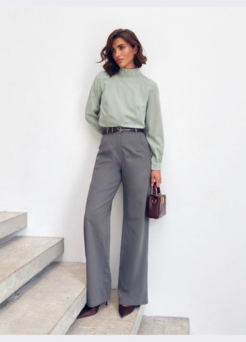 широкі штани сірого кольору на блискавці Dressa (304610213)