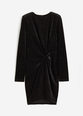 Черное коктейльное платье из джерси с узлом H&M однотонное