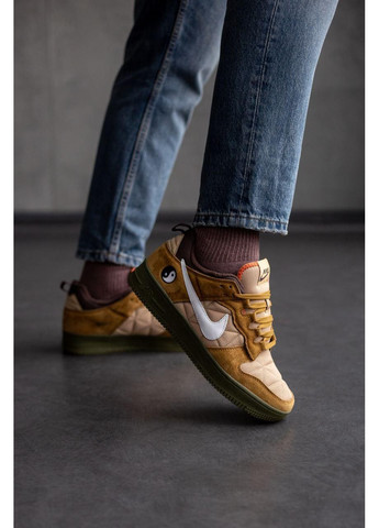 Бежевые демисезонные кроссовки мужские nike air force 1 low cactus plant flea market winter найк аир форс 1 премиум No Brand