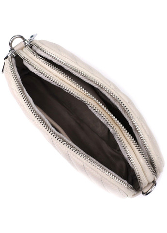 Модна сумка прошита трикутниками з натуральної шкіри 22910 Білий Vintage (356452212)