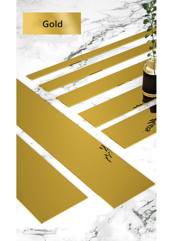 Металлическая матовая наклейка полоса Золотая 5 м х 3 см No Brand (365287982)