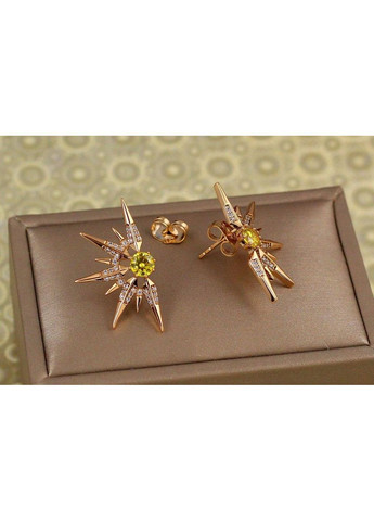 Сережки гвоздики Ярило з жовтим каменем 2,9 см золотисті love-shopping Xuping Jewelry (362504582)
