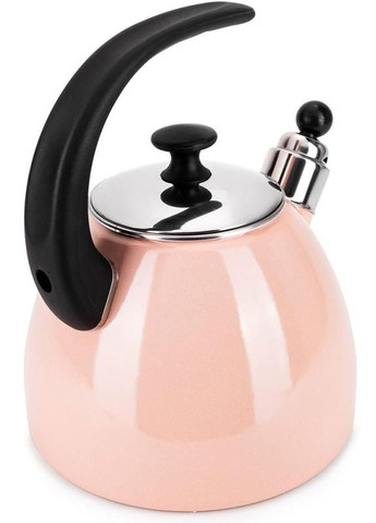 Чайник емальований 2,5л рожевий зі свистком для кухні індукційний чайник для води Kamille (368987652)