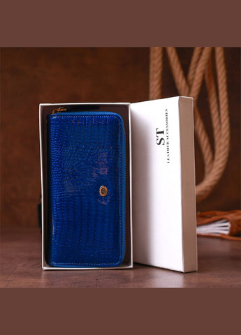 Жіночий гаманець 18447 (S5001A) на блискавці Синій st leather (306881674)