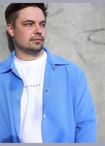 Голубой летний костюм: брюки и рубашка из легкого дышащего материала с рубашкой, брючный Україна