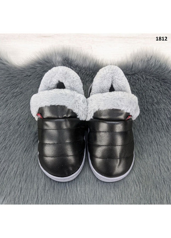 Черные тапочки чуни детские эко-кожа Lion