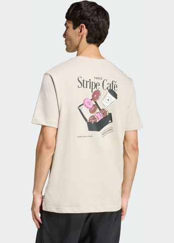 Бежева футболка coffee cafe donut box graphic adidas