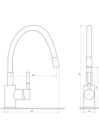 Смеситель для кухни LAZER GLLR-0203S-BG15 Globus Lux (335040401)