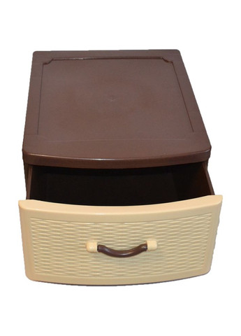 Комод пластиковий 1 ящик 27х46х38, ротанг, бежевий. Ефе пластик Efe Plastics (345122435)