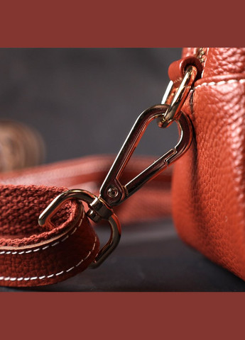 Оригінальна жіноча сумка з двома ременями з натуральної шкіри 22273 Коричневий Vintage (298566925)