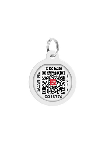 Адресник металлический Smart ID c QR паспортом, "Супергерои логомания", круг, Д 25 мм Русско-английский WAUDOG (330245088)