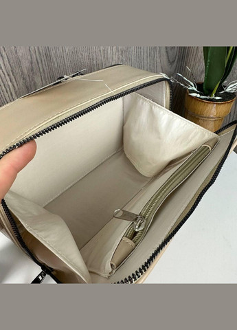 Модная женская мини сумочка клатч на плечо стеганная Бежевый No Brand (298997048)