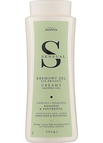 Крем-гель для душу "Коноплі та пантенол" Sensual Konopie & Panthenol Creamy Shower Gel 500ml (1244832-34248017) Joanna (368631936)