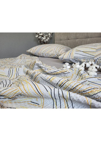 Постільна білизна з резинкою Графіка DUO, ранфорс гофра (жатка) Евро розмір, наволочки 70/70 No Brand (364217233)