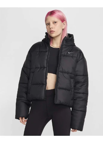 Черная демисезонная женская куртка w nsw tf synfl nk clsc pfr черный Nike
