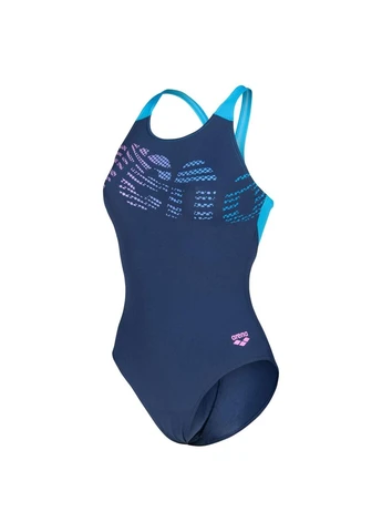 Синій літній купальник flowing swimsuit v back blue 010256-780 Arena
