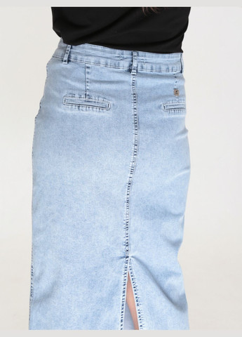 Спідниця жіноча джинсова тонка міді блакитна Estensivo Пряма (329854086)