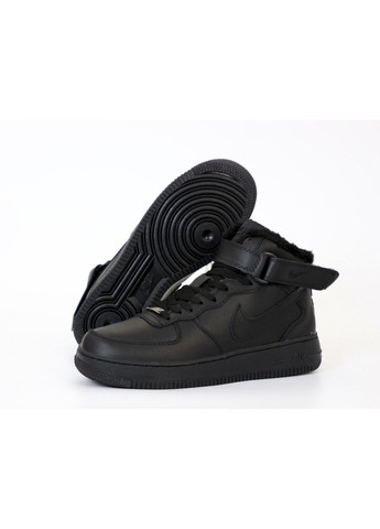 Чорні Зимовий кросівки чоловічі nike air force high winter black найк аір форс 1 преміум No Brand