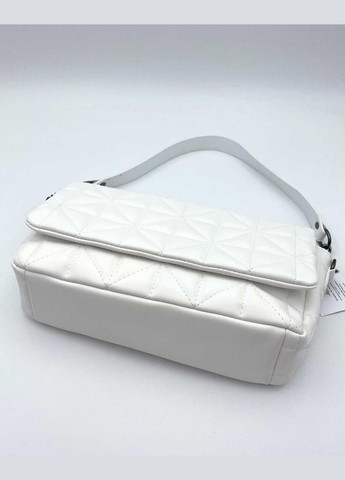 Женская стеганая сумка с ручкой на цепочке «Флора» экокожа белого цвета WeLassie (298571109)
