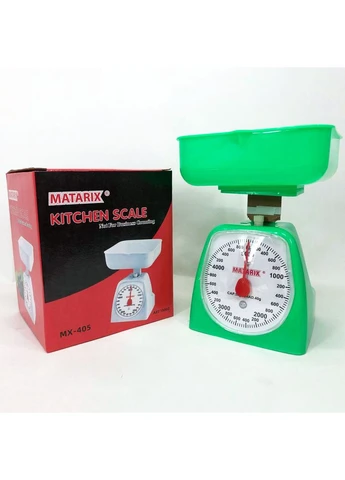 Ваги кухонні механічні MX-405 5 кг, ваги для зважування продуктів. Колір: зелений MATARIX (402489453)
