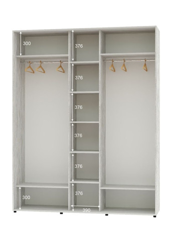 Шафа-купе тридверна 200*60*240 Сосна Натті 3 двері ДСП ШК-04 Алекса (360473245)