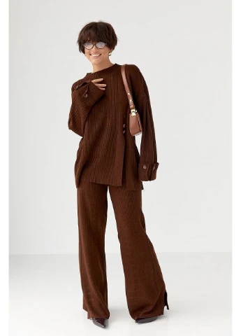 Вязаный костюм в рубчик свободного кроя, ONE SIZE No Brand (399770420)