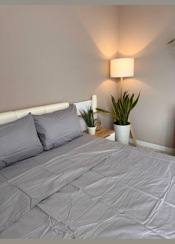 Постільна білизна бавовна сатинова текстура дві наволочки 70х70 см Євро Сірий (П4К-Al-satin-006-03) No Brand (308754990)