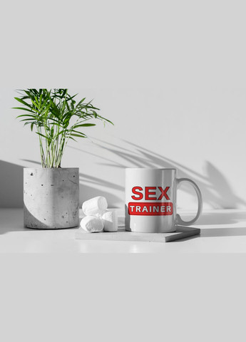 Чашка керамическая с принтом "SEX Trainer" 330 мл, белая No Brand (324264094)
