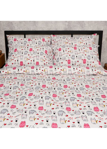 Комплект постільної білизни Бязь Gold Люкс євро 200х220 наволочки 4х50х70 (MS-820009078) Moon&Star Cute Cats (356116607)