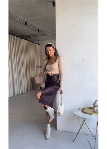 Шкіряна спідниця на запах — Заміри в описі DK/DL Мода без кордонів (366420891)