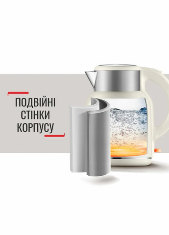 Электрочайник Thermo Protect XL, 1.9л, пластик, нержавеющая сталь, бежевый Tefal (317558281)