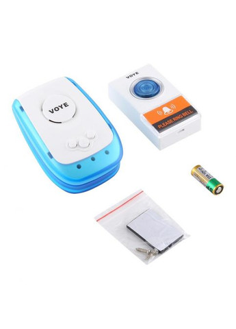 Бездротовий дверний дзвінок від розетки 220V VOYE V009A Синій Zegor (313238916)