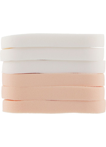 Спонж CS063WB для макіяжу, квадрат 6в1, білий + бежевий Sponge 6шт (1047139-27068383) Cosmo shop (365799303)
