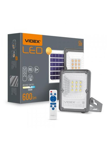 Прожектор на сонячній батареї VLFSO-205-S 10 Вт 5000 K Сенсорний (26170) Videx (284106872)