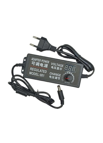 Блок живлення універсальний регульований 3-12В 5А, 5.5x2.5 мм з перехідниками 8шт. Чорний (код: 3-12В5А ) Foxsur (325449178)