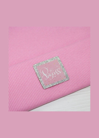 Нашивка из глитера "Princess" светло розового цвета с серебром (2293) No Brand (335811922)