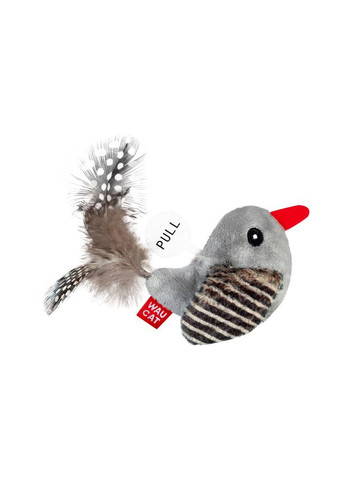 Іграшка для котів WAUCAT Fun Melodic Пташка зі звуковим чипом, штучне хутро, плюш, перо, 130 мм No Brand (363198253)