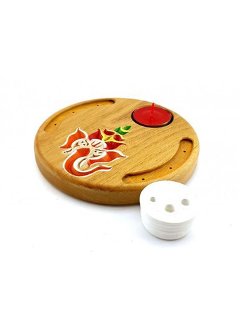 Подставка под аромат "Ганеша", (d14смh1,8см) массив дерева,различная покрыта эмалью и лаком. No Brand (316718762)